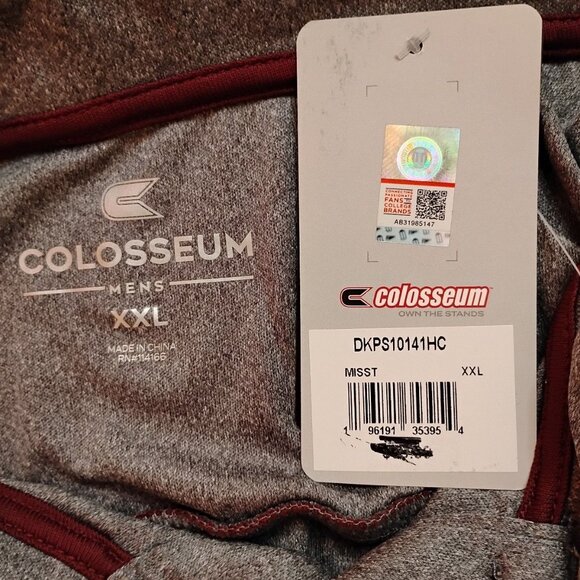 Men's Colosseum Mississippi State Bulldogs Short Sleeve Polo Shirt Gray - Picture 9 of 9